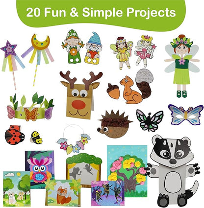 Craftikit® 20 Award-Winning Fairy Garden Crafts for Kids - 20 All-Inclusive Fun Paper Toddler Crafts, Fairy Garden Kit for Kids Ages 3-8