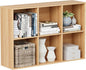 Wooden Cube Storage Organizer with Closed Back Panel, 11in Cube Shelf Opening, Bookshelf, Display Shelf,Closet Cabinet for Home and Office (Natural Oak, 6-Cube 35.98L*9.45W*24.09H)