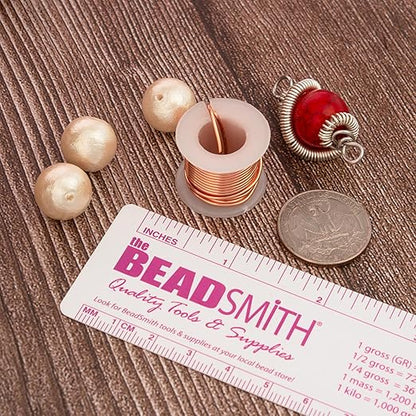 The Beadsmith Craft Wire Assortment - Tarnish-Resistant Copper Wire for Jewelry Making, 6-Pack, 0.75-Inch Mini Spools, 2 Yd Each, 18-Gauge, Assorted Colors, Medium Temper
