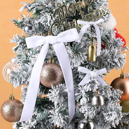 LaRibbons Thin Velvet Ribbon 3/8 Inch x 25 Yards, White Velvet Ribbon for Christmas Tree, Gift Wrapping, Wreath Bow, Outdoor Decoration