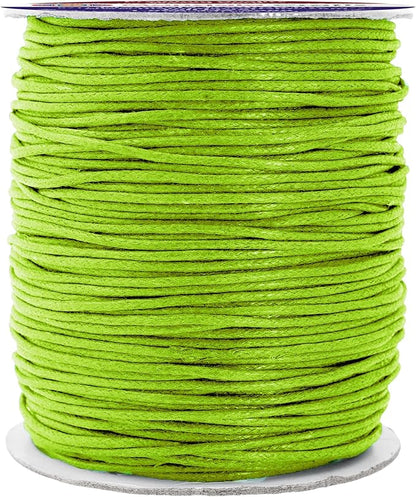 Mandala Crafts 1.5mm 109 Yards Yellow Green Cotton Waxed Cord for Jewelry Making Bracelet Cord Waxed String - Beading String Thread Jewelry Cords for Necklaces String