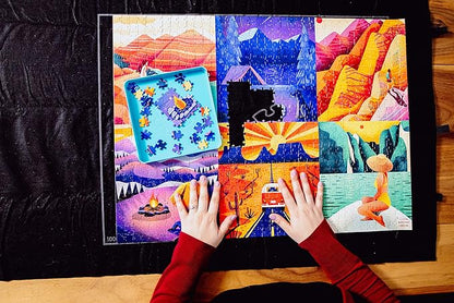 Buffalo Games - Roll-Up Puzzle Mat - Puzzle Saver and Assembly Accessory - Felt Mat - Fits up to 1000 Piece Puzzle - Black