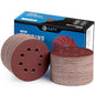S SATC 150 PCS Sanding Discs 80 Grit Hook and Loop 5 Inch 8 Hole Adhesive Sandpaper for Woodworking and Automotive