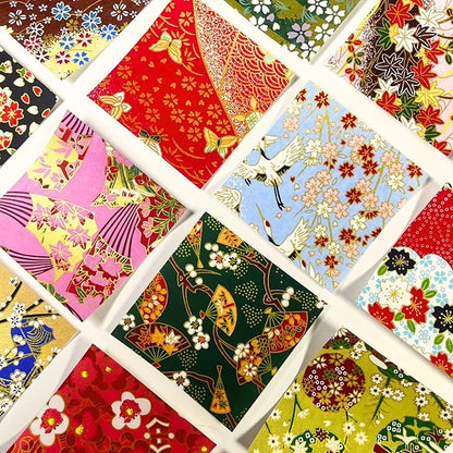 50 Origami Paper Yuzen Washi Paper Different Patterns Japanese Print 3x3 inches for Wedding Decor Japanese Designs, Mixed Patterns for Origami, Scrapbooking, DIY Gifts Origamipolly