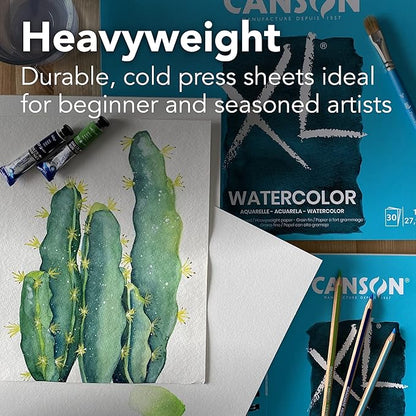 Canson XL Series Mixed Media and Watercolor Paper Pads, 9x12 in 60 Sheets and 7x10 in 30 Sheets