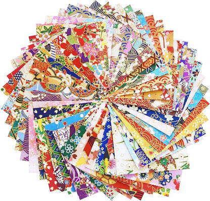 50 Origami Paper Yuzen Washi Paper Different Patterns Japanese Print 3x3 inches for Wedding Decor Japanese Designs, Mixed Patterns for Origami, Scrapbooking, DIY Gifts Origamipolly