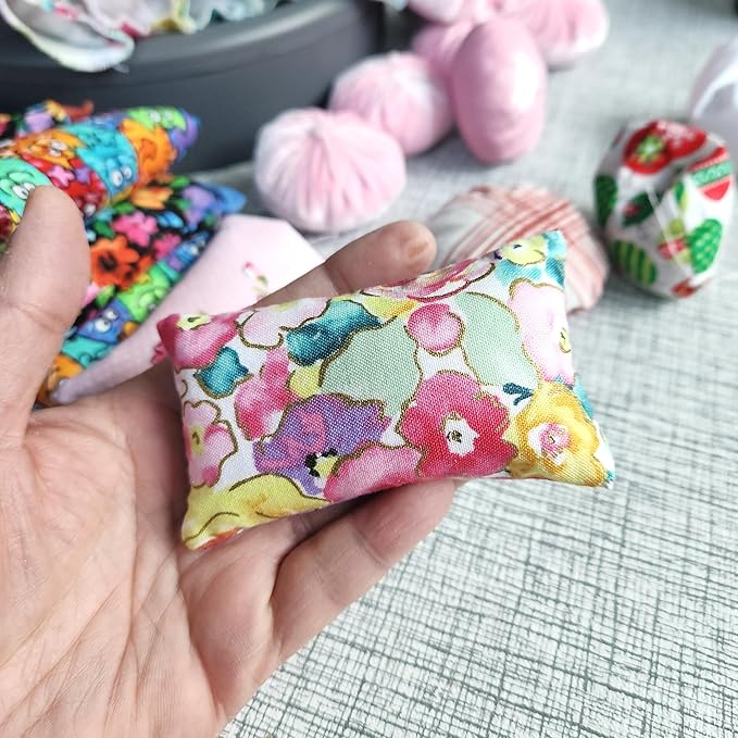 Emery Sewing Pincushion Filled with Abrasive Emery Sand - Handmade in USA (2"x3", Pink & Orange)