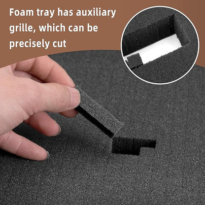DECOHS 4 Pcs Pick and Pluck Foam- 16 x 12 x 2 Inch Pick Apart Foam Insert- Pluck Pre Cube Sheet Foams with Bottom Use for Board Game Box Cases Storage Drawer
