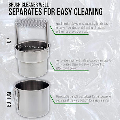 US Art Supply Deluxe Brush Cleaner-Brush Washer with Wash Tank