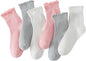 Hstyle 6 Pairs of Ruffle Socks Women, Cute Ruffle Ankle Socks