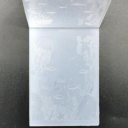 NZJ 3D Texured Sea Fish Jellyfish Plastic Embossing Folders for Card Making Scrapbooking and Other Paper Crafts