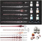 Zonon Glass Dipped Pen Ink Set 14 Pcs Include 6 Pcs Glass Dip Pen, 6 Colorful India Ink and 2 Holder Crystal Signature Calligraphy for Art, Writing, Signatures, Gift (Purple Pink Color System)