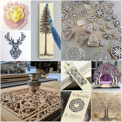 YoSpciaNe Laser Engraving Material Kit, 143 Pcs Engraving Supplies, 18 Kinds of Laser Blanks Including Wood, Paper, Acrylic, Metal, PU Leather