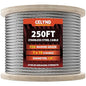 Stainless Steel Cable for Railing - 250FT 1/4" T316 Wire Rope - 7 x 19 Strands 6700 LBS Breaking Strength for Outdoor Deck Railing Zipline