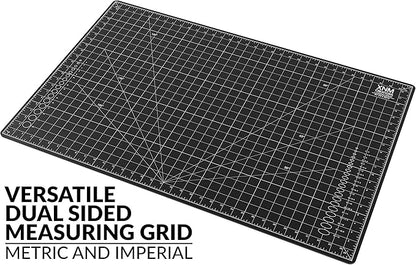 XNM Premium Self Healing Cutting Mat - 24 Inches by 36 inches - A1, 3 Layer Quality PVC Construction - Dual Sided, Imperial and Metric Grid Lines - Perfect for Cutting, Sewing, and Crafts
