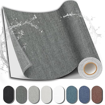 Fabric Repair Patch, 17X79 Inch Large Repair Tape, Self-Adhesive Patches for Furniture, Sofa, Car Interior, Shoes, Hand Bag, Clothing (Dark Grey, 17X79 Inch)