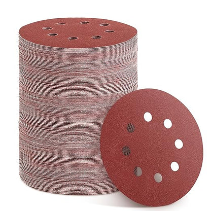 150pcs 150 Grit Sanding Discs, 5-Inch 8-Hole Sandpaper, for Woodworking or Automotive