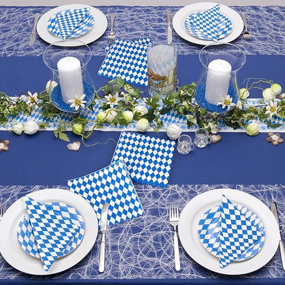 Aodaer 48 Pieces Oktoberfest Paper Napkins Disposable Oktoberfest Party Napkins Oktoberfest Cocktail Dinner Napkin Set 13" x 13" Unfolded Oktoberfest Tableware Napkins for Oktoberfest Party Supplies
