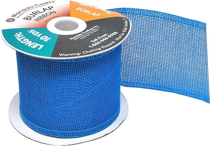 Sky Blue Burlap Ribbon 3 Inch 2 Rolls 20 Yards Unwired Rustic Jute Ribbon for Crafts, Mason Jars, Weddings, Party Decoration; by Mandala Crafts