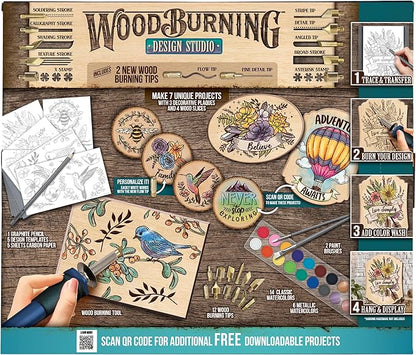 ArtSkills Wood Burning Tool Kit – 55 Piece Complete Woodburning Arts and Crafts Kit for Kids & Adults Cool Gifts for Teen Boys & Girls Fun Crafts DIY Projects