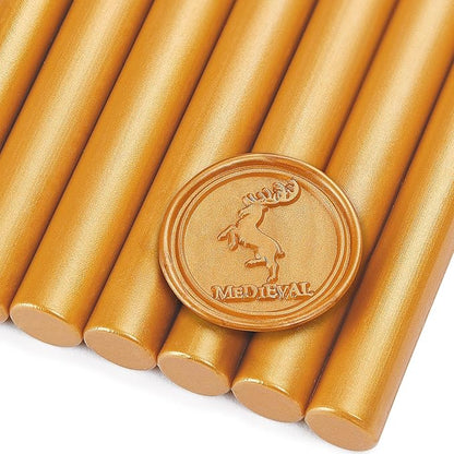 Amber Gold Wax Seal Sticks for Standard Size Hot Melting Glue Gun - Pack of 12