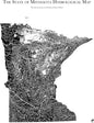 Muir Way Hydrological River Map of Minnesota - Watershed Topographic Wall Art for Home, Office, or Travel Decor - Unframed Flat Paper Print, 24x30