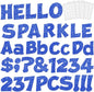 237 Pcs Glitter Bulletin Board Letters, Numbers and Punctuation, Poster Board Letters Alphabet Cut Out Cardboard Letters Accessories for Classroom Display Decorating Supplies 4inch (Blue)