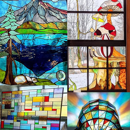 24 Sheets Clear Iridescent and Confetti Stained Glass Sheet Variety Pack, 4 x 6 inch Cathedral Art Glass Mosaic Tiles for Crafts, Stained Glass Supplies for Projects Mosaics