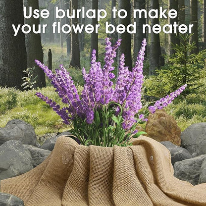 Burlap Fabric - Garden Burlap Fabric Roll Natural Jute Outdoor Fabric Burlap Weed Barrier Trees Trunk Wrap for Crafts Farmhouse Gardening Table Decor for Crafts (19.7" x 20 Feet)