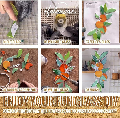 16 Sheets 4x6 in Iridescent Stained Glass Sheets, Glass Cathedral Art, Mosaic Glass, Supplies with Copper Foil Tape and Gloves for DIY (Opaque)