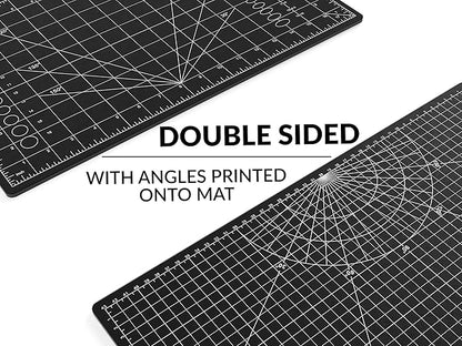 XNM Premium Self Healing Cutting Mat - 12 Inches by 18 inches - A3, 3 Layer Quality PVC Construction - Dual Sided, Imperial and Metric Grid Lines - Perfect for Cutting, Sewing, and Crafts