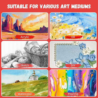 Simetufy 4 x 6 inch 12 Pack Small Painting Canvas Boards- Gesso Primed Acid-Free 100% Cotton Mini Canvas Panels for Acrylics Oil Watercolor Tempera Paints