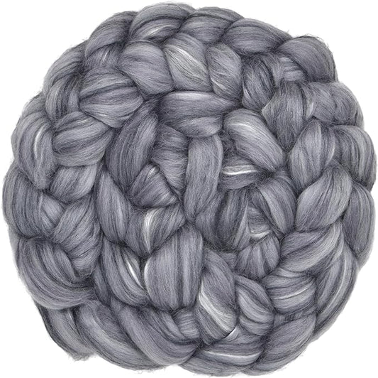 Merino Silk Luxe Tonal Designer Blend. Superfine Merino, Mulberry Silk, Tussah Silk. Top Roving for Spinning or Felting. Stardust 1oz