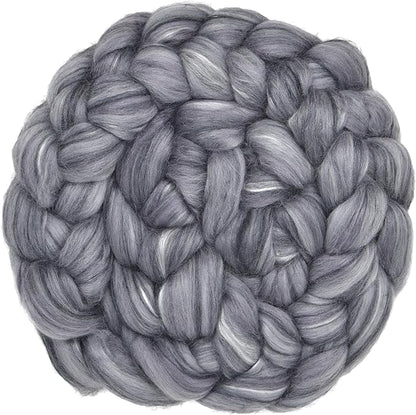 Merino Silk Luxe Tonal Designer Blend. Superfine Merino, Mulberry Silk, Tussah Silk. Top Roving for Spinning or Felting. Stardust 4oz