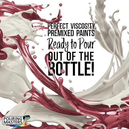Pouring Masters Strawberry Red Metallic Pearl Ready to Pour Acrylic Pouring Paint - Premium 64-Ounce Pre-Mixed Fluid Acrylic Paint - Fluid Art Supplies for Canvas, Wood, Paper, Tile & Rocks