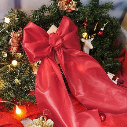 CT CRAFT LLC Satin Wired Ribbon 6 Inch x 10 Yards Red for Christmas Home Décor Gift Wrapping Tree Topper Bow Wreath DIY Crafts,