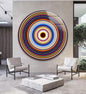 My Photostation.com 31.5''(80cm) Diameter Colorful Concentric Circles Round Glass Wall Art Tempered Glass Printing Wall Decor Large Wall Art Wall Hangings