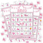 Pink Shower Party Bingo Cards, Shower Bingo Game, Shower Party Games for Adults, Gender Reveal Party Games Favors Supplies Decorations, 24 Players Bingo Game (A03)