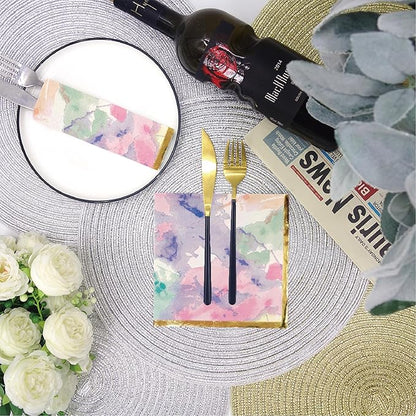 80-Pack Napkins Disposable Paper Towel Cocktail Dinner Party Decoration, Painting