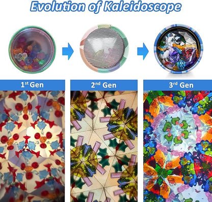 Classic Tin Kaleidoscopes 2 Pack, Discover Hidden Animals, Crystal Clear View, Vintage Retro Toys in Gift Box