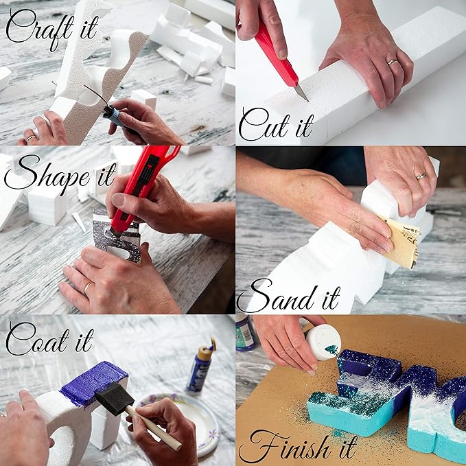 Silverlake 10x10x4 Craft Foam for Styrofoam Block Projects (2-Pack)