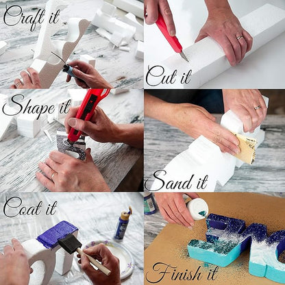 Silverlake 8x4x2 Craft Foam for Styrofoam Block Projects (18-Pack)
