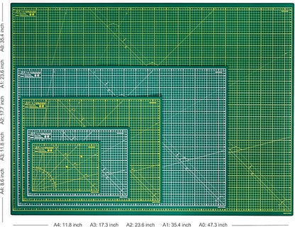 Elan Cutting Mat A4 Green, Self Healing Cutting Mat 9x12 Inch, 5-Ply Craft Board Green, Hobby Board for Crafts 9x12 Inch