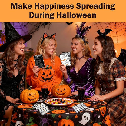 Halloween Games for Adults Friends, Halloween Family Friends Feud Trivia Games, Group Party Matching Activities, Fall Festival Board Card Activities, 01