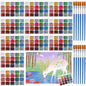 Nuanchu 12 Sets Metallic Watercolor Paint Set 20 Colors Glitter Solid Water Color Paint Bulk with Painting Brush for Art Studios Painting Nights School Students Beginners Holiday Gifts, Dunhuang Style