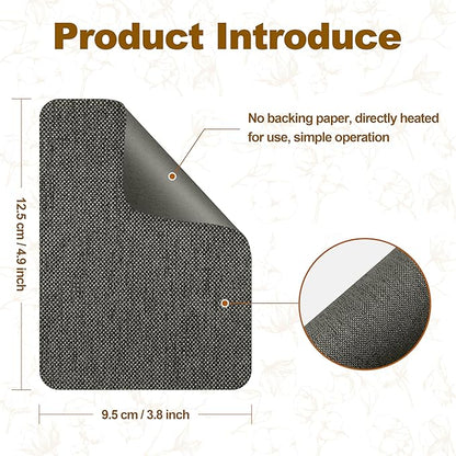 Iron on Patches, 8 Pieces Iron on Linen Patches,Fabric Patches for Couch, Tent, Clothing, Seat, Linen Repair Decorating Kit 3.7" by 4.9" (9.5 cm x 12.5 cm, Dark Grey)