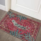 Vintage Tribal Faux Wool Red Boho Throw Rugs - 2x3, Non-Slip, Washable for Bathroom, Kitchen, Indoor, Entryway, Modern, Distressed, Tribal, Indian Accent Floor Mat