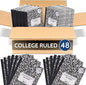 EPI Marble Hardcover College Ruled Composition Notebook | 200 Pages (100 Sheets), 9.75 x 7.5 in, Sturdy Sewn Binding | School, Office, Journaling, Notes - 48 Pack