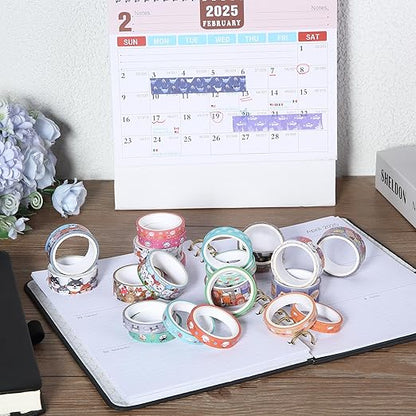 Mr. Pen- Cute Washi Tape for Journaling, 24 Rolls (12 x 7.5mm Wide & 12 x 15mm Wide), 3 Meter/Roll, Decorative Gold Foil Washi Tape Set, Halloween Supplies