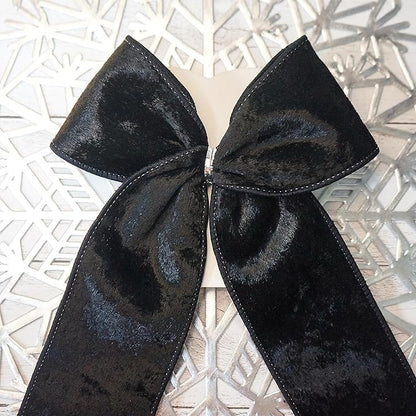 Black Velvet Ribbon 2.5 Inch x 10 Yards for Christmas Tree Topper Home Decoration Wreath Gift Wrapping DIY Craft